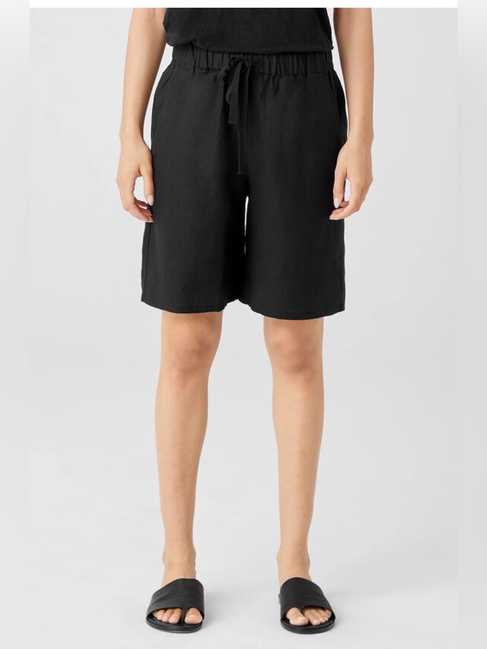 Eileen Fisher 100% Organic Linen Pull On Shorts , Small